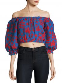 Alexa Off-The-Shoulder Crop Blouse at Saks Off 5th