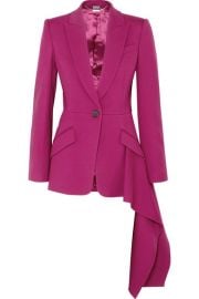 Alexander McQueen - Asymmetric wool-blend blazer at Net A Porter