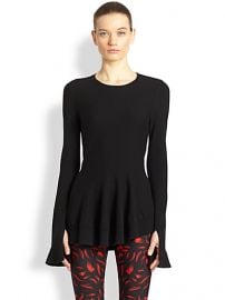 Alexander McQueen - Asymmetrical Peplum Wool and Cashmere Sweater at Saks Fifth Avenue