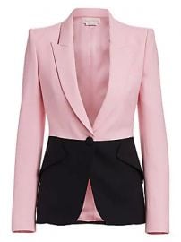 Alexander McQueen - Bi-Color One-Button Jacket at Saks Fifth Avenue