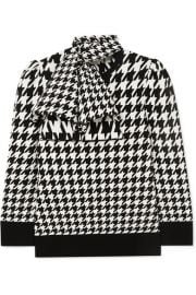 Alexander McQueen - Bow-detailed houndstooth wool-blend sweater at Net A Porter