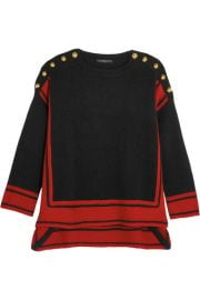 Alexander McQueen   Button-embellished two-tone cashmere sweater at Net A Porter