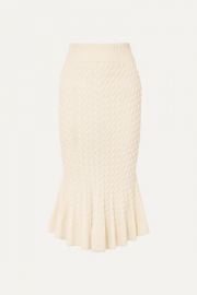 Alexander McQueen - Cable-knit linen-blend midi skirt at Net A Porter