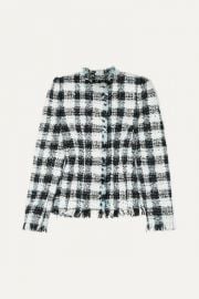 Alexander McQueen - Checked boucl  -tweed blazer at Net A Porter