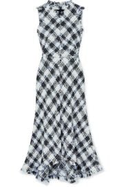 Alexander McQueen - Checked boucl  -tweed midi dress at Net A Porter