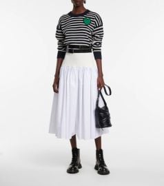 Alexander McQueen - Cotton poplin midi skirt at Mytheresa