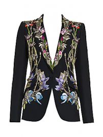 Alexander McQueen - Crystal-Embellished Floral Embroidered Blazer at Saks Fifth Avenue