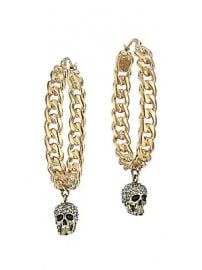 Alexander McQueen - Crystal Skull Hoop Earrings at Saks Fifth Avenue