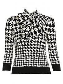 Alexander McQueen - Dogtooth Jacquard Knit Top at Saks Fifth Avenue