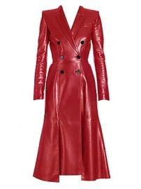 Alexander McQueen - Double-Breasted Leather Coat at Saks Fifth Avenue