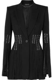 Alexander McQueen - Lace-up grain de poudre blazer at Net A Porter