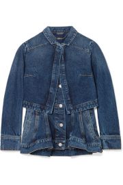 Alexander McQueen - Layered denim peplum jacket at Net A Porter