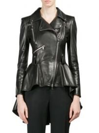 Alexander McQueen - Leather Peplum Jacket at Saks Fifth Avenue