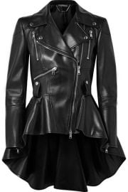 Alexander McQueen - Leather peplum biker jacket at Net A Porter