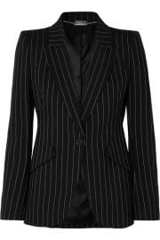 Alexander McQueen - Pinstriped wool-blend blazer at Net A Porter