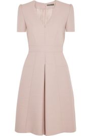 Alexander McQueen   Pleated wool-blend mini dress at Net A Porter