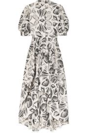 Alexander McQueen - Printed silk-crepe midi dress at Net A Porter