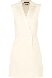 Alexander McQueen   Satin-trimmed wool-blend cady mini dress at Net A Porter