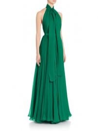 Alexander McQueen - Silk Creponne Halter Tie Neck Gown at Saks Fifth Avenue