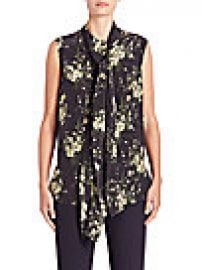 Alexander McQueen - Silk Daisy-Print Tie-Neck Blouse at Saks Fifth Avenue