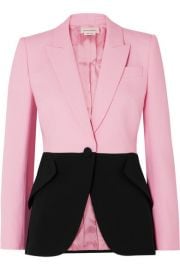 Alexander McQueen - Two-tone wool-blend blazer at Net A Porter