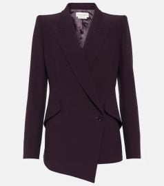 Alexander McQueen Asymmetric Cr pe Blazer and Trousers at Mytheresa