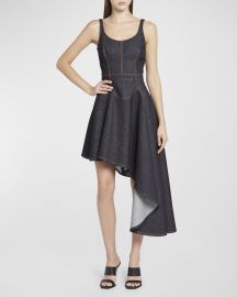 Alexander McQueen Asymmetric Denim Tank Dress at Neiman Marcus