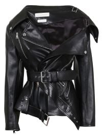 Alexander McQueen Asymmetric Leather Jacket at Cettire