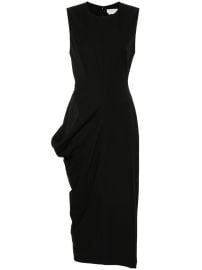 Alexander McQueen Asymmetric Wool Pencil Dress Black at Farfetch