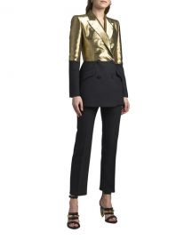 Alexander McQueen Bicolor Double-Breasted Blazer at Neiman Marcus