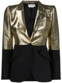 Alexander McQueen Block Tone Gold And Black Blazer Jacket - Farfetch at Farfetch