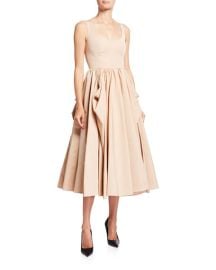 Alexander McQueen Bow Draped Midi Dress at Neiman Marcus