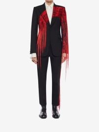 Alexander McQueen Brushstroke Embroidered Fringe Blazer at Alexander McQueen