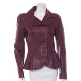 Alexander McQueen Burgundy Peplum Jacket at Tradesy