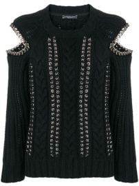 Alexander McQueen Chain Detail Cold Shoulder Sweater - Farfetch at Farfetch