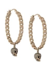 Alexander McQueen Chain Skull Hoop Earrings - Farfetch at Farfetch