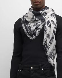 Alexander McQueen Classic Bellflower Modal Silk Scarf at Neiman Marcus