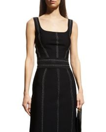 Alexander McQueen Contrast Stitch Sleeveless Crop Top at Neiman Marcus