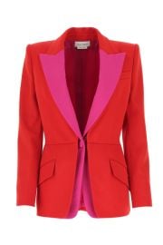 Alexander McQueen Contrasting Lapel Blazer ndash at Cettire