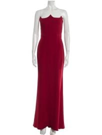 Alexander McQueen Crepe Strapless Gown in Blood Red at The Real Real