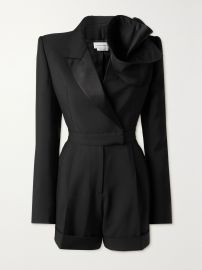 Alexander McQueen Deconstructed Orchid wool playsuit at Net a Porter