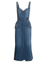 Alexander McQueen Denim Cotton Blend Midi Dress at Saks Fifth Avenue