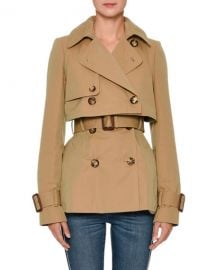 Alexander McQueen Double-Breasted Cotton Short Trench Coat at Neiman Marcus