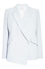 Alexander McQueen Drop Hem Fitted Crepe Blazer at Nordstrom