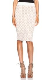 Alexander McQueen Embossed Viscose-Blend Pencil Skirt in Flesh White FWRD at Forward