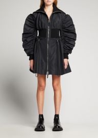 Alexander McQueen Exaggerated-Sleeve Bomber Mini Dress - at Bergdorf Goodman