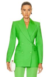 Alexander McQueen Fitted Double Breasted Jacket in Acid Green FWRD at Forward