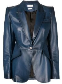 Alexander McQueen Fitted Leather Blazer - at Farfetch