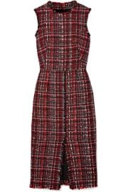 Alexander McQueen Frayed tweed midi dress at Net A Porter