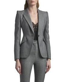 Alexander McQueen Glen Plaid Single Button Blazer at Neiman Marcus